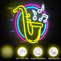 Saxofón Neón Signo Musical Luminoso USB Iluminación De Colores Dimmer Para Dormitorios Escenas De Música Estudios De Grabación Bar - details 1