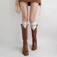 Medias Largas De Veludo Con Encaje Blanco Y Cinta Para Mujer Estilo Lolita Calf Socks Lindas Y Dulces Medias De Pierna Media - details 19