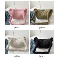 Bolso De Mano Plegable Para Mujer Con Gran Capacidad Y Cierre De Cremallera Estilo Casual Bolsa De Hombro Con Capa De Algodón Acolchado Bolsa Mensajera Moda - details 2