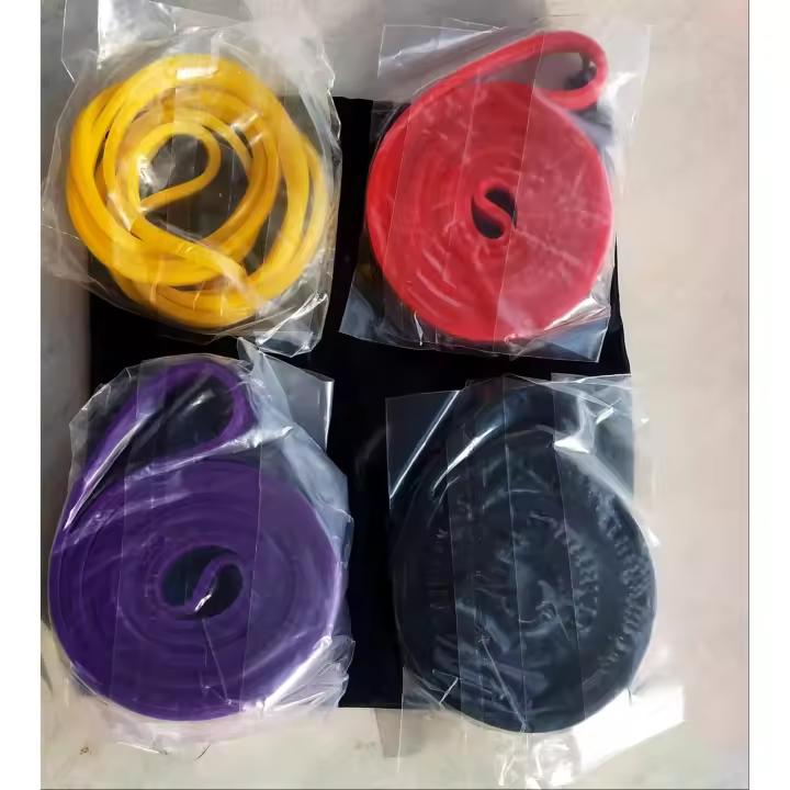 Set Bandas elasticas Fitness Caucho; Resistencia Alta, Media y Baja. Musculación, Fitness, Pilates y dominadas. Latex de Primera Calidad. Banda Elastica Gimnasia. Haz cientos de ejercicios, perfecto agarre antideslizante - 1