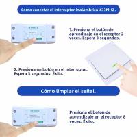 Interruptor Inalámbrico CENFAYA 433HMz 10A Relé Para Luz LED Lámpara Ventilador 86 Panel De Pared Compatible Con 110V 220V 230V - details 6