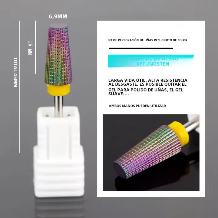 Herramienta De Dientes Cruzados 5 En 1 Para Uñas En Acero Tungsteno Accesorio Para Manicura Eliminador De Gel UV Para Taladro - 1