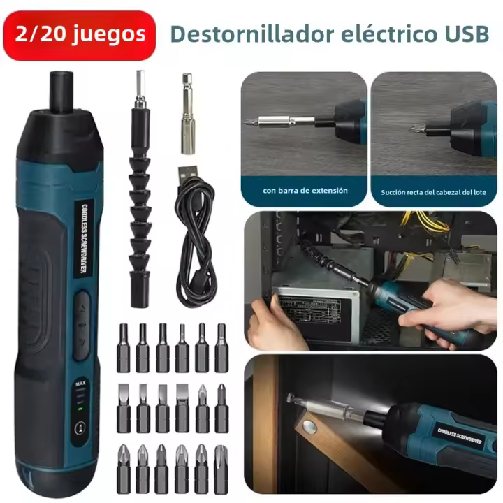 Mini Destornillador Eléctrico Sin Cable Recargable 1300mah Multi-función Torque Ajustable Herramientas De Reparación Y Desmontaje - 1