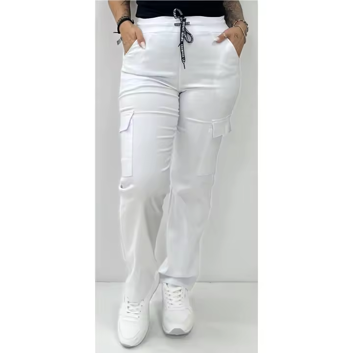 Pantalon Sport Cargo Blanco - 1