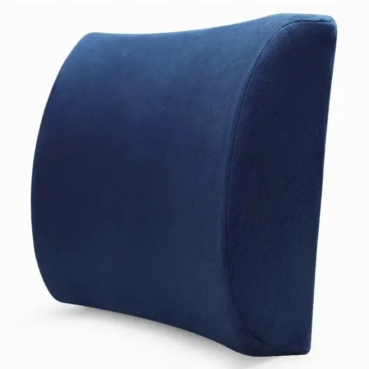 Almohada De Apoyo Lumbar Para Asiento De Coche Y Oficina Con Recubrimiento De Malla Transpirable Espuma De Memoria Almohadilla De Cintura Para Accesorios De Interior De Silla - 1