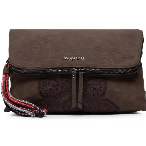 DESIGUAL - Bolso Bandolera de Mujer Aquiles Venecia Marrón 30x20x15 cm - 1