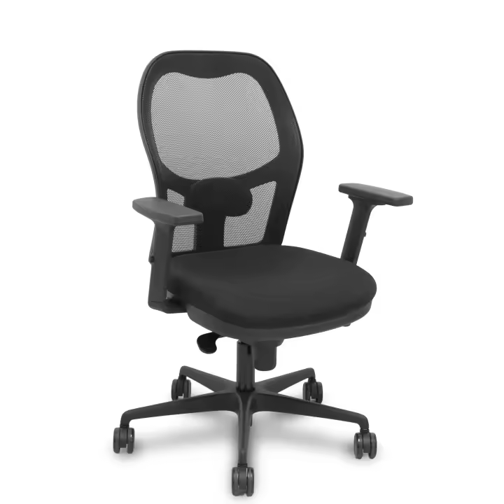 Silla Jorquera sincro malla negra asiento bali negro brazos 2D - 1