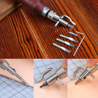 Kit De Herramientas De Cuero KRABALL 7 En 1 Profesional Ajustable Con Punzón De Costura Y Redondeador De Borde Para Técnica De Grabado Y Corte - details 3