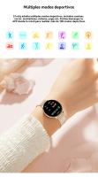 Smartwatch para Mujer - 1.39" Pantalla Táctil IPS, Impermeable, Multifuncional, 230mAh Batería, Compatible con iOS, Monitoreo de Salud (Ritmo Cardíaco, Sueño, Oxígeno en Sangre) - Estilo Deportivo, correa de acero dorada - details 9