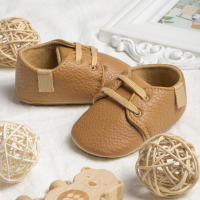Zapatos De Cuero PU Retro Para Bebés Niños Y Niñas Estilo Británico Multicolor Antideslizantes Para Primera Caminata Suela De Goma Casual Para Niños Y Niñas - details 18