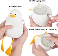 Lámpara Nocturna LED Para Niños Con Sensor De Toque Recargable Por USB Tema De Animales Como Pájaro/Cerdito/Ganso Material De Silicona/Madera Luz De Dormir Para Habitación - details 10