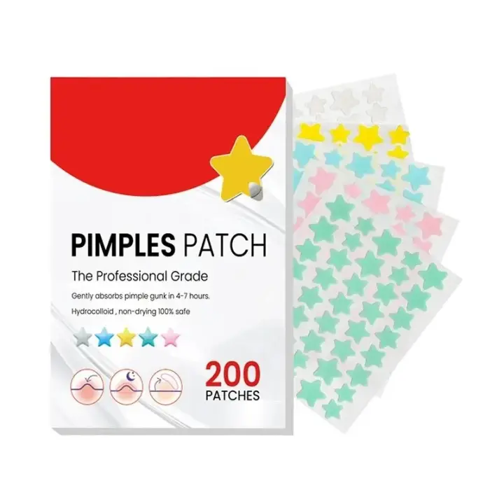 200pcs Parches De Acné Estelares Absorbentes Coloridos Transpirables Para Eliminar Puntos Negros Y Secretiones Antiinfección Maquillaje Conector De Piel Cuidado De La Piel - 1