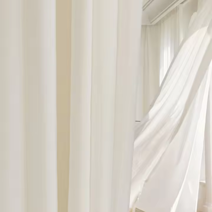 Cortina De Voile Blanca Semi-Blackout De Poliéster Para Sala De Estar Oficina Hotel Calidad Alta Prenda Listo Para Venta a Un Buena Tarifa Translúcida Y Sencilla - 1