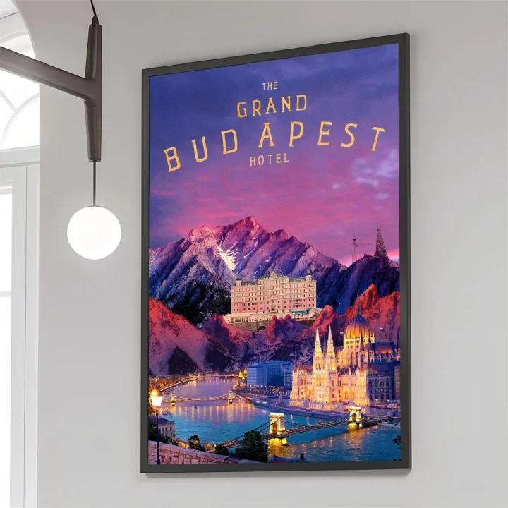 Póster Adhesivo De Película Retro Para Decoración De Pared De Habitación Bar Café Aesthetic Art Papel Kraft Pintura Moderna Y Clásica De Grand Budapest Hotel