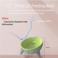 Cuencos para gatos inclinados y elevados, cuencos para comida y agua para gatos, cuencos elevados para gatitos, comedero para gatos con ángulo inclinado de 15° - details 0
