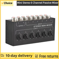 Mini Mezclador Estéreo De 6 Canales Pasivo RCA Portátil Distribuidor De Audio 6 in 2 out Control De Volumen Sin Batería Requerida - details 0