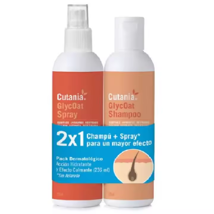 Vetnova Pack Champú + Spray Hidratante CUTANIA GLYCOAT 355 Ml para Perros, Gatos y Equinos - 1
