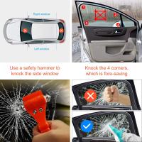 Martillo de Seguridad para Automóviles 2 en 1 Herramienta de Escape de Emergencia with Romper La Ventana de Coche y Cortador de Cinturón de Seguridad para Tren para Salvar La Vida 2 Piezas - details 7