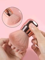 Cepillo De Manicura Grande Con Cabeza De Hongo Y Mango Rosa Para Recoger Polvo Y Limpieza De Uñas Herramienta Esencial Para Cuidado De Las Uñas - details 0