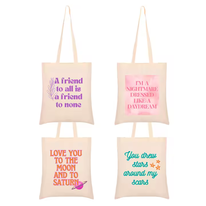 Roly Pack 2 Bolsas de Mano Diseño T.S. | Varios Diseños Combinables | Bolsa Shopper | Tote Bag | 100% Algodón, 140 G/m² | Medidas 37x41cm | Medida del Asa 70cm - 1