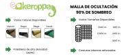 Malla de Ocultación 90% Sombreo 1x50 M - Protección UV - Negro - details 0