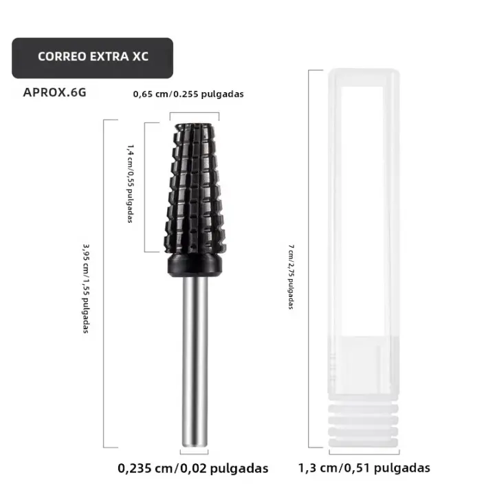 Broca De Uñas Cerámica Negra 5 En 1 Para Máquina Eléctrica De Perforación 3/32" Shank Eliminador De Polvo De Uñas Y Pintura Gel - 1