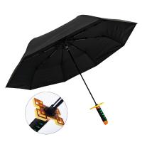 Paraguas Tricromático Demon Slayer Katana De Tercer Plegado Kimetsu No Yaiba Espada Japonesa De Tamaño Real Para Adultos Accesorio De Anime Para Lluvia Y Sol - details 11