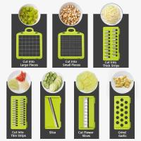 Cortador De Verduras Multifuncional 14/16 En 1 Con Mango Para Quitar La Película Y Cortar Alimentos Eco-amigable Plástico Acero Inoxidable Para Cocina - details 4