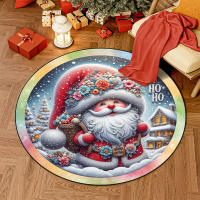 Alfombra Redonda Antideslizante Navidad Niño Juguetes Navideños Dibujos Animados Santa Claus Conejo De Nieve Carpeta De Juego Para Bebés - details 8