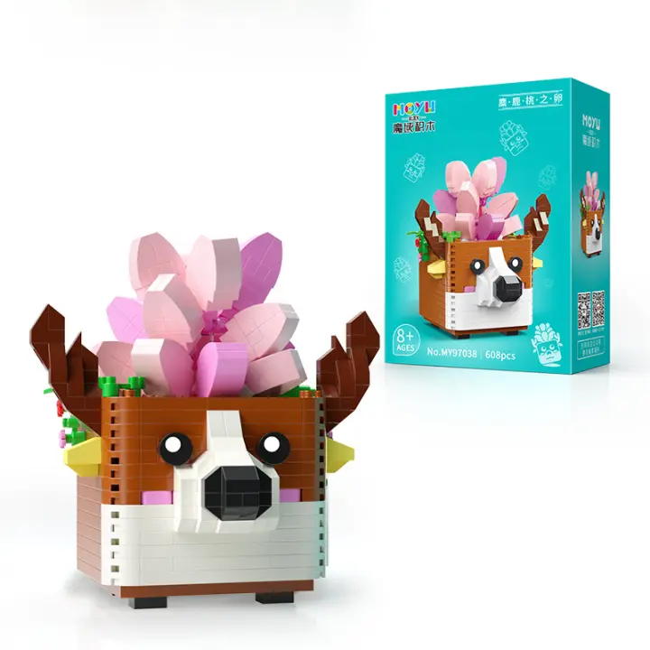 Bloques De Construcción Para Jardín Arbolito Eterno DIY Kit De Oficina Romántico Para Niñas Bloques Pequeños De Plástico ABS Compatible Con Lego Sin Batería Originales De China - 1