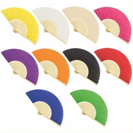 Lote 50 Abanicos de Madera Bambú Madera Colores Surtidos Baratos - Detalles para Bodas - 1