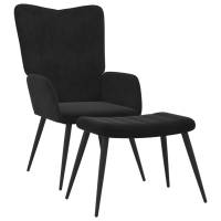 vidaXL Sillón de relax con taburete de terciopelo Gris claro, Gris oscuro, Verde oscuro Sillon Dormitorio Sillon Comodos Silla Relax Sillón Sofá - details 3