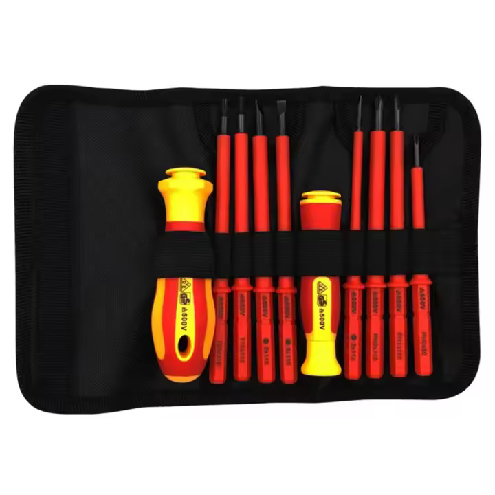 Juego De 10 Destornilladores Aislados Con Cabeza Interchangeable Plum Blossom Y Cerrada Material De Acero Cromo-vanadio - 1