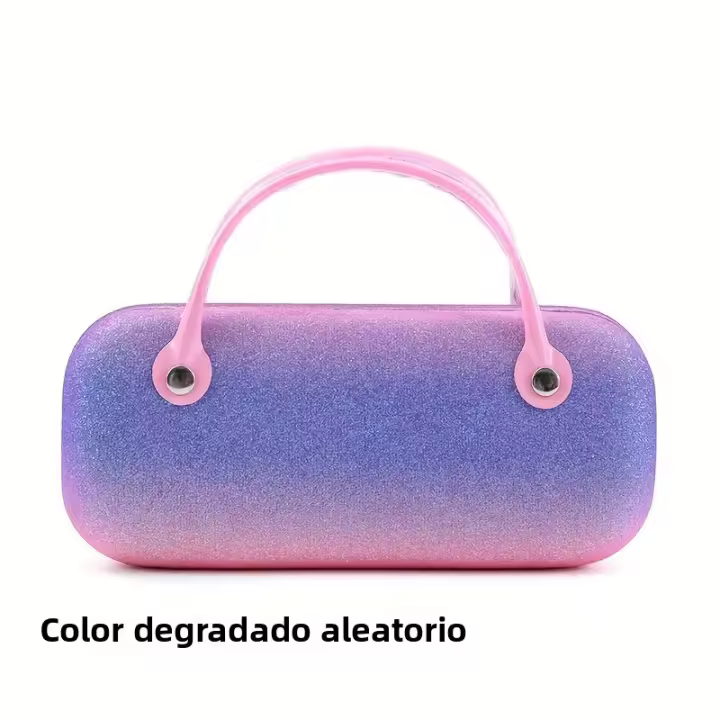 Estuche De Gafas Color Block Rainbow Y2K Estilo Cool Y Lindo Con Manija Caja De Almacenamiento Para Joyería Y Lentes Bolsa De Mano Unisex - 1