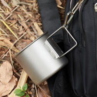 Tomshoo Copa De Camping Ultraligera De Titanio Con Mano Plegable Para Exteriores Y Picnics Vaso De Agua De 300/350/420/450/550/650/750ml - details 11