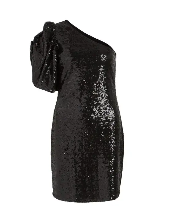 Vestido Vila Serena negro de fiesta con lentejuelas de mujer - 1