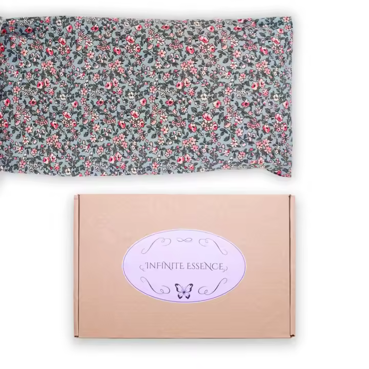 Saco Térmico LAMARE de Semillas de Trigo y Lavanda 48 X 15 Cm - Funda Lavable 100% Algodón - Cojín Térmico para Cervicales y Cólicos - Terapias en Frío y Calor - Flores Gris - 1