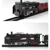 Juguete De Tren De Ferrocarril Clásico Eléctrico Con Luz Para Niños Y Niñas Set De Pistas De Regalo De Navidad Modelo a Escala 1:18 - details 8