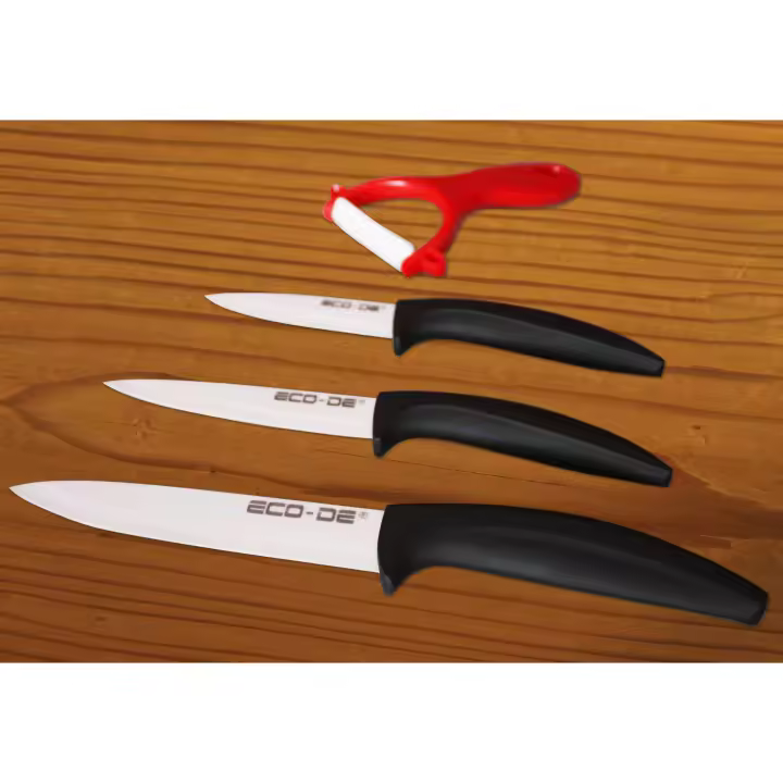 Eco-de Set de 3 Piezas de Cuchillos 100% cerámicos y 1 pelador cerámico - 1