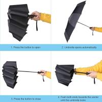 Compact Travel Folding Umbrella,Durable Rain Windproof Portable Umbrella with Strong Ribs Reinforced Canopy Ergonomic Handle Auto Open/Close - details 1