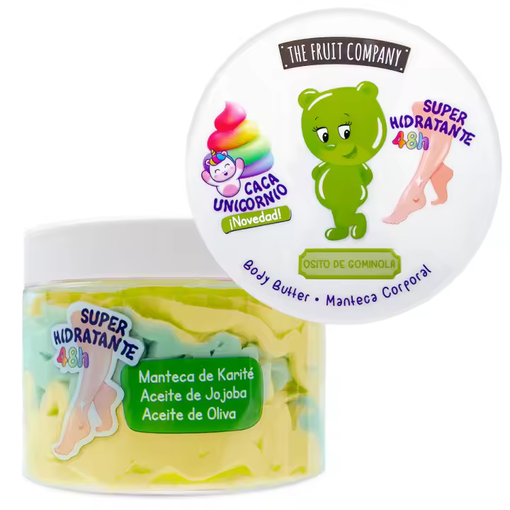 The Fruit Company Manteca Corporal OSITO DE GOMINOLA 300ml Crema Corporal Super Hidratante 48 Horas Fórmula Vegana - 1