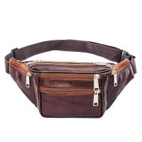 Bolsa De Cintura Para Hombre De Cuero Genuino Bolsa De Móvil Con Cadena Estilo Fashion Bolsa De Cintura Para Deporte Y Aventura - details 4
