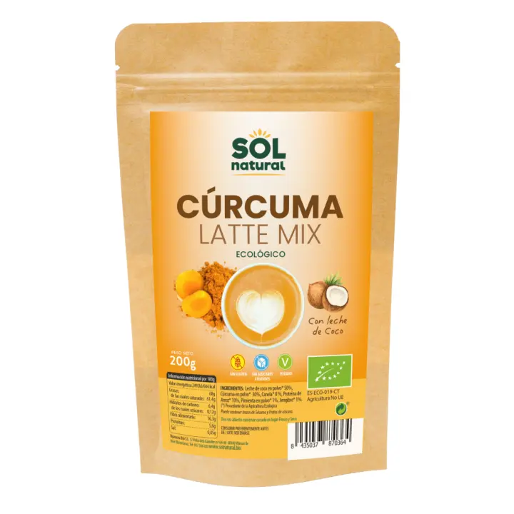 Cúrcuma latte mix bio Sol Natural 200 g - 1