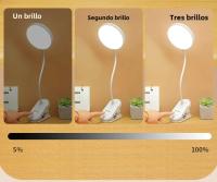 Lámpara De Mesa Portátil LED Con Clip Iluminación Nocturna Para Lectura Luz Táctil De 3 Modos De Brillo Protección Ocular Recargable USB Material ABS - details 9