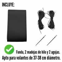 Banner - Funda para volante lisa con Agujas e hilo negro