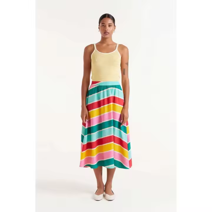Compañia Fantastica Falda Midi Rayas Colour Wave - 1
