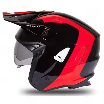 CASCO TRAIL UFO SHERATAN NEGRO Y ROJO BRILLANTE - HE189 - 22.06 HE189 - 1