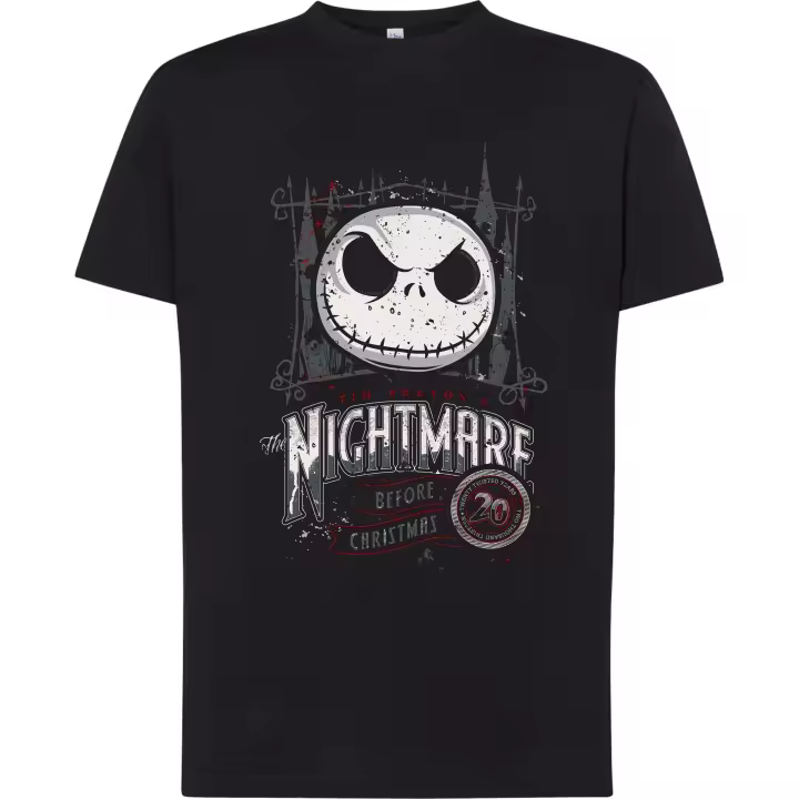 Camiseta   Nightmare Before Christmas - Tim burton - | Algodón | Manga Corta y Manga Larga - Tejido tubular, sin costuras laterales. - Punto liso - 1