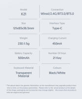 Teclado Mecánico K21 De 21 Teclas Con Conexión BT/2.4Ghz/USB-C Iluminación Colorida Interfaz Completa Para PC Y Laptops - details 14