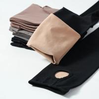 Leggings De Otoño Invierno Para Mujer Color Sólido Terciopelo Cálido Pantalones Cómodos Cintura Alta Elástica Suave Y Grueso Medias - details 7